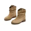 Botas estilo retro de tacón grueso para mujer, nueva colección otoño 2026, con tacón oculto para mayor altura, perfectas con vestidos, efecto adelgazante, botines inspirados en Birkenstock
