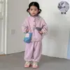 Conjunto de moletom infantil para outono e inverno, unissex, novo estilo 2026, conjunto de moletom e calça para bebê