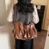 Bolsa Retrô Transfronteiriça para Mulheres, Bolsa de Ombro Transversal de Grande Capacidade, Bolsa de Mão Tote Casual Simples, Bolsa Versátil para o Dia a Dia