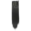 Venta al por mayor transfronteriza Juego de 12 piezas de extensiones de clip para el cabello para mujeres europeas y americanas, Pelucas de clip de cabello largo liso, En stock para venta al por mayor