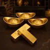 Adornos de lingotes de arena dorada latón premium dorado, ladrillos de oro realistas, regalos creativos, pequeñas decoraciones para el hogar