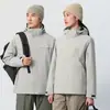 Chaqueta exterior 3 en 1 con forro de plumas, unisex, desmontable, a prueba de viento, impermeable, adecuada para senderismo y trabajo, personalizable