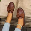 Zapatos Pequeños de Cuero Estilo Británico 2026 Primavera y Otoño Nuevos Versátiles Planos para Mujer con Lazo Mocasines Slip-On Transfronterizos