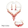 Set de Collar, Aretes y Pulsera de Venta Caliente Transfronterizo Europeo y Americano para Mujer Sensación de Alta Gama Novia Vestido de Novia Vestido de Gala Fiesta de Banquete Gota de Agua