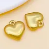 Colgante sólido con baño de vacío de acero inoxidable, charm en forma de corazón para pendientes, collares y accesorios de joyería hechos a mano para bricolaje