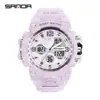 Fabricante Sanda Venta al por mayor Relojes Electrónicos Deportivos de Exterior a Prueba de Golpes, Modernos para Hombre y Mujer, Multifuncionales, Resistentes al Agua, Luminosos