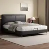 Cabecero Minimalista Italiano Ultradelgado Moderno Sencillo 1.5m Dormitorio Principal Cama Doble de Cuero Genuino 1.8m Apartamento Pequeño Cama Tapizada Suave
