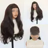 Peluca de encaje frontal 13x4, hecha a mano, color marrón oscuro, estilo europeo y americano, calidad de exportación, con cabello liso, largo y rizado, para toda la cabeza