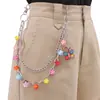 Cadena de Cintura de Flor de Resina de Color Caramelo Transfronteriza Europea y Americana Cadena de Pantalones de Doble Capa de Moda Colgante de Pin de Color Hip-hop Callejero