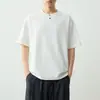Camiseta de Manga Corta para Hombre Momax de Alta Calidad con Textura para Viajero, Botonadura Pequeña, Nueva de Verano, Mezcla de Algodón, Manga Media Hombre 75680