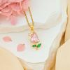 Colar Novo Hot Sale Zircon Tulipa Colar Requintado Moda Luz Luxo Nicho Outono e Inverno All-match Acessórios sem cor