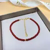 Pulsera de plata S925 con cuentas de ágata roja muy finas, año de nacimiento y Año Nuevo chino, pulsera apilada fina, exquisita y ligera, pulsera de lujo para mujer