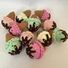 Hilo de Tejer Transfronterizo Colorido Helado Producto Terminado Llavero Colgador de Coche Muñeca de Ganchillo Hecha a Mano Regalo Creativo