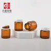 Botella de crema con tapa peel-off de 10 g, frasco de vidrio para mascarilla facial con doble sello marrón, botella vacía dispensadora de producto para el cuidado de la piel, personalizable para venta al por mayor