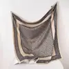 Bufanda de seda de espiga y paisley para viajar, pañuelo cuadrado de bloques de color, pañuelo cuadrado artístico retro, pañuelo decorativo para el cuello, transpirable y moderno