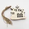 Colgante decorativo de Halloween con cuerda para decoración de escenas del hogar, colgante de madera para fiesta de calabazas, arte de madera minimalista moderno