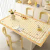 Jogo americano tipo creme para mesa de jantar, à prova d'água, à prova de óleo, lavável, resistente ao calor, toalha de mesa de PVC, luxo leve, toque de alta qualidade, protetor de superfície de mesa de centro