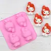 Molde de silicone para bolo com 4 cavidades em formato de melancia DIY para assar chocolate decoração molde de silicone de grau alimentício