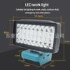 Lanterna de trabalho LED de 36 contas com saída USB tipo C para bateria de lítio Makita