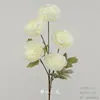 Flores Artificiais Brancas para Decoração de Casamento, Flores de Seda, Ornamentos de Flores Artificiais, Arte Floral Seca, Materiais de Rosa, Arranjo de Flores para Corredor, Arranjo de Parede e Chão