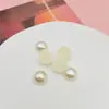 Cor pérola fundo chato meia pérola acessórios DIY pérola artificial feita à mão contas soltas capa de celular acessórios para unhas