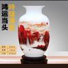 Vaso de cerâmica de Jingdezhen decoração conjunto de três peças sala de estar entrada decoração de casa estilo chinês Suporte de prateleira Bogu