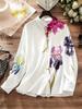 Impresionante ~ Sabor Avanzado ~ Cuello Alto Posicionamiento de Hebilla Estampado Camisa Pesada de Seda Camisa de Seda de Morera Top