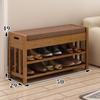 Zapatero Taburete para Cambiarse los Zapatos Bambú y Madera Zapatero Simple Moderno Económico Mueble de Pasillo Recibidor Armario Multifuncional Puerta Taburete para Ponerse los Zapatos