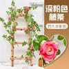 Enredadera Artificial de Rosas Corazón, Flores de Rosa Falsas, Decoración de Tubería de Balcón, Plantas Trepadoras de Patio, Enredaderas Florales