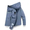 Jaqueta Fina de Primavera e Outono Transfronteiriça Cor Sólida Jaqueta Estampada Tendência Nova Casual Esportiva Jaqueta Masculina de Comércio Exterior