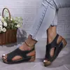 Sandalias de Cuña Tallas Grandes para Mujer, Verano 2026, Sandalias Comercio Exterior Transfronterizo Estilo Nuevo Sandalias de Cuña con Plataforma y Punta Abierta