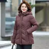 Abrigo de algodón de alta gama, elegante, relleno de plumón para mujer, nueva colección de invierno 2026, diseño moderno y minimalista, engrosado para abrigar, corte entallado y que favorece la figura