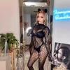 Roupa íntima sexy Europa e Estados Unidos transfronteiriça sexy macacão de manga comprida roupa de rede não bloqueia perspectiva meias roupa de rede