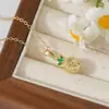 Luochen Estilo Ins Serie de Frutas Colgante de Collar de Zirconia de Piña Cadena de Clavícula Fresca y Divertida Creativa Joyería