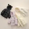 Pinghu Chixin 90 Plumón de Pato Blanco para Niños Sencilla con Capucha de Oso Unisex Cálida Ligera Chaqueta de Plumón