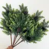Hojas artificiales de pino y ciprés para decoración navideña, decoraciones de hojas de pino para ventas transfronterizas de Amazon, decoraciones de plantas verdes artificiales, flores artificiales