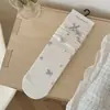 Calcetines Finos de Primavera y Verano para Mujer, Calcetines de Media Pantorrilla con Lunares y Volantes Estilo Japonés, Calcetines Holgados Dulces con Lazo Floral, Calcetines Sin Costuras