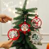 Adornos navideños Árbol de Navidad de madera Muñeco de nieve Reno anciano Colgante pequeño Estrella de cinco puntas de madera Copo de nieve Colgante Regalo