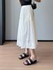 Traje Descontraído ~ Design Assimétrico Diferente Cintura Elástica Saia Tutu Midi em Linha A para Mulheres Verão