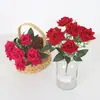 Nuevas 7 Canciones del Mar Manojos de Cuernos de Rosa Decoración Romántica de Paisaje para Bodas en Casa Flores Artificiales Al por Mayor
