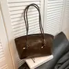 Bolsa Grande de Ombro/Tote Bag Fashionável Retro Estilo Coreano Nicho para Mulheres Nova Coleção Primavera 2026 para o Dia a Dia