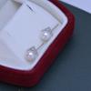 Pendientes de perla de agua dulce Zhuji de 6-7 mm, redondos, fuertes, ligeros, finos, con defectos, sencillos, de plata S925. Suministro transfronterizo en vivo al por mayor.