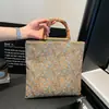 Bolsa de Tecido Jacquard Geométrico Estilo Étnico Grande Capacidade Nova Coleção Verão 2026 Bolsa Tote de Mão Bolsa de Mão Feminina para o Dia a Dia