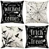 Amazon Transfronterizo Temu Popular Lino al por Mayor Funda de Almohada de Halloween Funda de Almohada Cuadrada de Felpa Funda de Almohada Cómoda