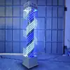 Luz Rotatoria de Barbería de Pie para Exteriores Impermeable Letrero de Salón de Peluquería Luz de Caja de Luz de Vidrio de Colores para Peluquería Se Puede Comprar en Lote Leidezhu