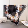 Pañuelo cuadrado pequeño de lujo ligero de estilo francés con estampado, accesorio versátil de moda, pañuelo para el pelo para mujer, pañuelo de cuello patchwork floral