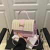Costuras Bolso Bandolera Nuevo para Mujer Nuevo Tejido Hombro Bolso Cuadrado Pequeño Vacaciones Moda Estilo Coreano Estilo Occidental Playa Bolso de Mujer