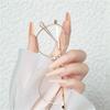 Uñas postizas largas con armadura de ballet, color sólido, esmeriladas, trapezoidales, removibles, con parche para decoración de uñas.