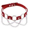 Oye Amazon Cadena Estilo Punk Street Style Cadena Circular en Forma de O para Clavícula Gargantilla Hebilla de Pin Gótica Collar de Cuero