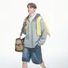 Sudadera con capucha y cordón de media cremallera para Hombre y Mujer, Temporada Primavera y Otoño 2026, Peso Pesado, Corte Holgado, Casual, Versátil